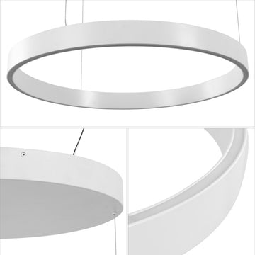 Jense 23.75" Minimalist Modern Metal Adjustable Dimmable Ring LED Pendant - JONATHAN Y